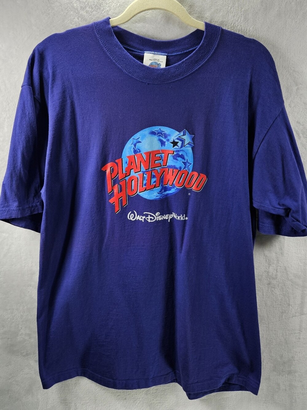 Vintage 90s Planet Hollywood Walt Disney World T-Shirt Adult Large Purple 1991